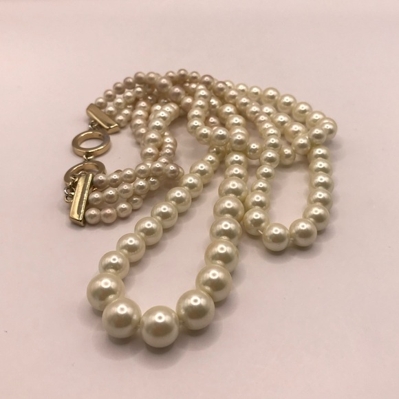 Anne Klein Triple Layer Faux Pearl Necklace - Picture 7 of 10